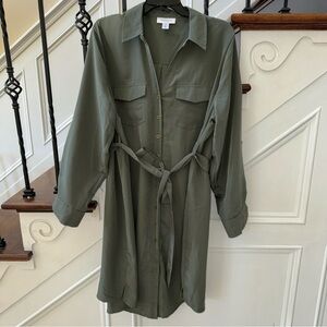 Motherhood Maternity Green Sz XL Shirt Dress Long sleeve